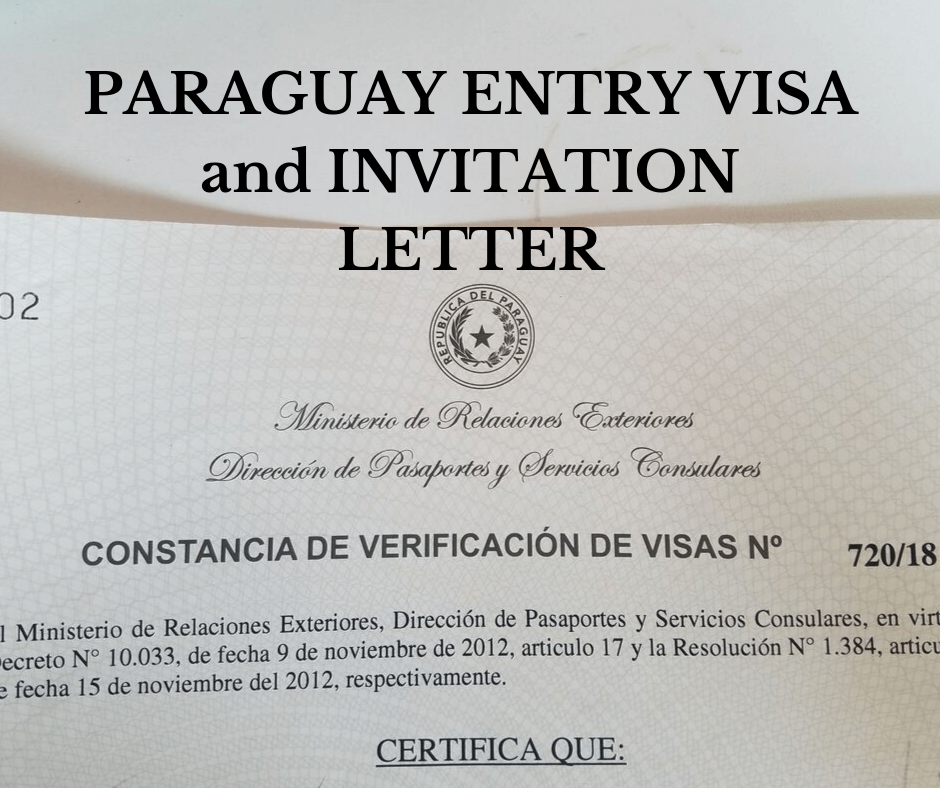 Paraguay entry visa and invitation letter