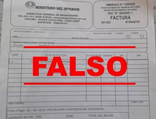 The Paraguayan Migrations warns about false invoices issued in the name of the Authority